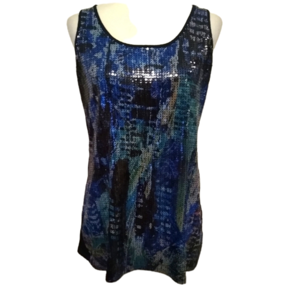 VIVIENNE TAM blue sequins top Large